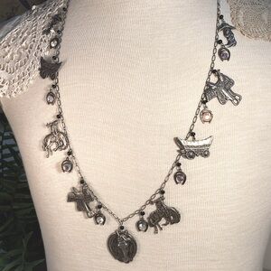 Vintage Horse Rodeo Western Boho Chic Charm Necklace